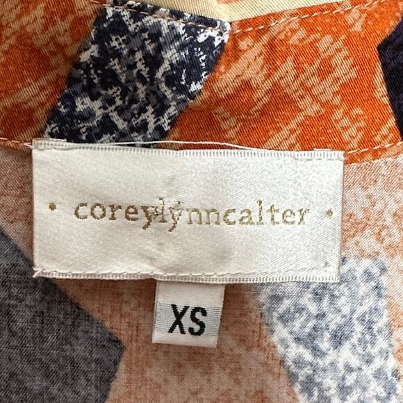 ANTHROPOLOGIE Corey Lynn Calter Abstract Shirt Dress Orange {3M1} - Picture 4 of 5